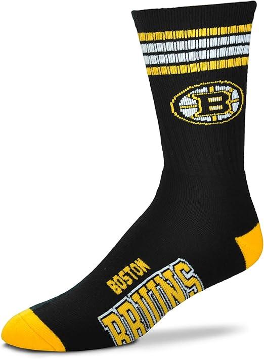 For Bare Feet NHL unisex-child 4 Stripe Deuce Crew Nhl (2 PACK)