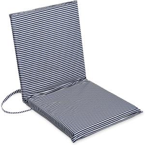 Geetery Foldable Beach Floor Chair Portable Low Seat Navy Stripe Poolside Chairs with Back Support and Carry Strap Thick Seat Cushion for Beach Camping Picnic Stadium Lawn Outdoors