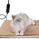 Rest-Eazzzy Heated Cat Pad, Cat Bed with Removable Cover, 5 Level Timer & Temperature, Indoor Warming Mat for Cats & Dogs (Heat Pad, Pure-Brown) (Small-1 Pack)