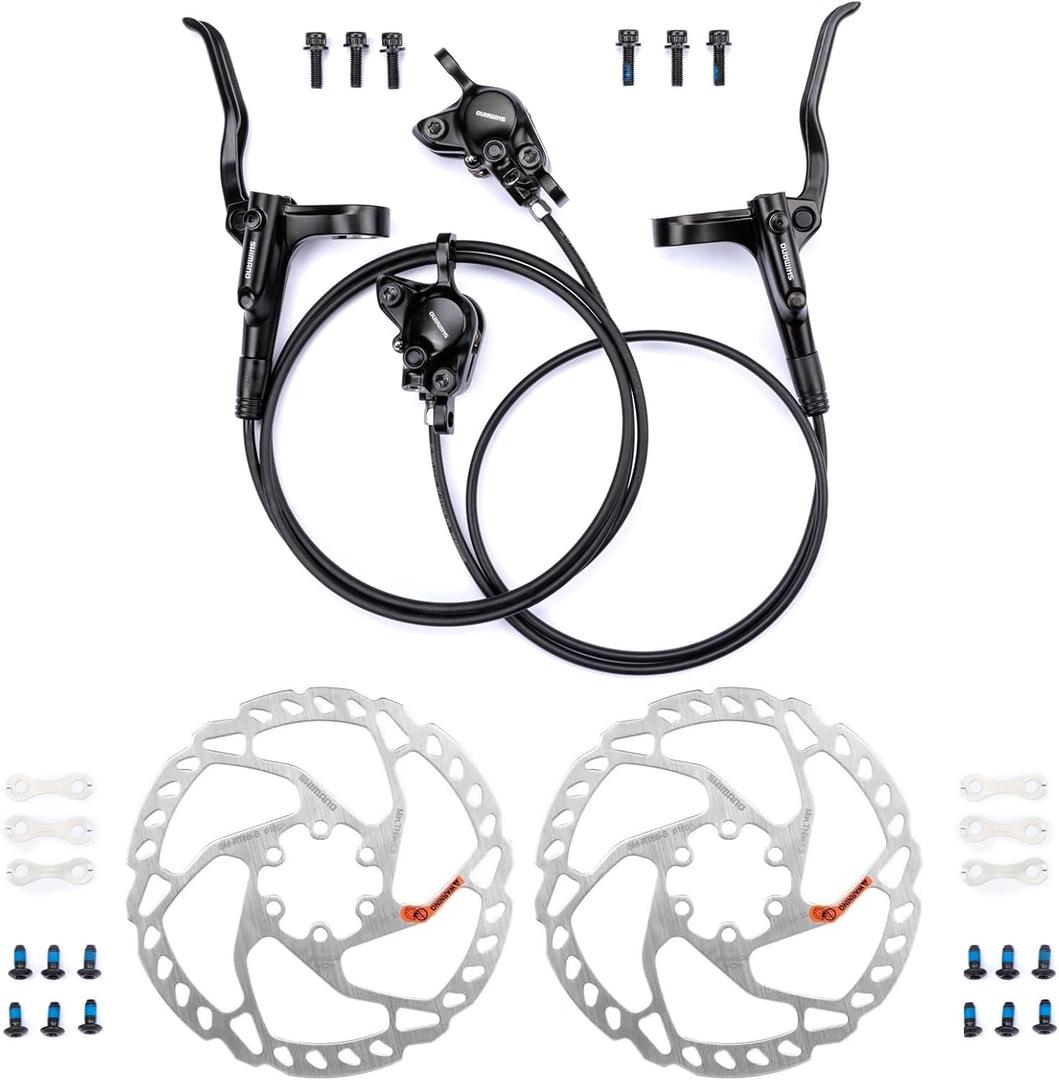 ShimanoOEM MT200 Hydraulic Brakes with RT66 160/180mm Rotors, 2 Piston Left Front 800mm Right Rear 1500mm MTB Hydraulic Brakes, Dual Disc Brakes Hydraulic Disc Brakes ShimanoOEM MT200 Hydraulic Brakes with RT66 160/180mm Rotors, 2 Piston Left Front 800mm Right Rear 1500mm MTB Hydraulic Brakes, Dual Disc Brakes Hydraulic Disc Brakes