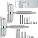 2 Pack Safety Spring Door Closers 4-1/4 inch Automatic Door Closer Residential, Auto Door Closer Adjustable Closing Door Hinge to Convert Hinged Doors to Self-Closing, Gray