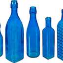 Evergreen Garden Glass Bottles for Bottle Tree, Wine Bottles for Decorativation Indoor Outdoor Wedding Christmas Party Decor (Blue, Set of 5)