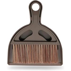 Mini Broom and Small Dustpan Brush - Mini Broom and Dustpans, Small Broom and Dustpan Set, Mini Dustpan and Brush Set, Hand Broom and Dustpan Set for Home and Pets. (Brown)