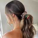 3 x 4PCS Cherry Hair Elastics for Girls-Colorful Crystal Stretch Hair Ties With Beads Ponytail Holders for Women