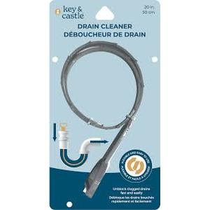 Jacent Reusable Flexible Drain Cleaner Snake, 20 Inches Long - 1 Pack Grey