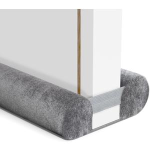 Door Draft Stopper for Bottom of Door, Under Door Gap Filler/Seal for Big Gap, No Folding Required, Flexible Installation Door Sweep soundproofing Strip for Home & Apartment, 28-32in, Grey (Gray)