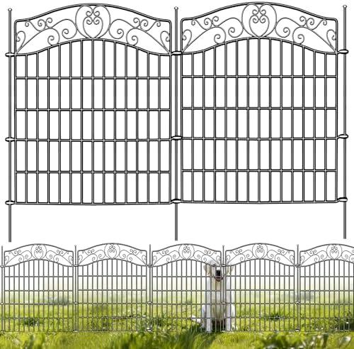 Mars Explo 10 Panels No Dig Decorative Outdoor Garden Fence, 32 in(H) X 23.6 ft (L) Animal Barrier Fencing, Rustproof Portable Fence, Temporary Dog Fence Outdoor for Yard, Outside, Backyard, Patio