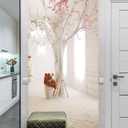 FLFK Door Mural Sticker - Flowers,Peel and Stick,Combined Size 30.3"x78.7",Split into 2 Pieces