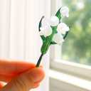 Luvlewen Glass Birth Month Flower, Handmade Glass Flower Birthday Gift for Mother Father Friends (May - Lily of the Valley)