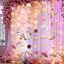 Suncalla 6 Pcs 35.4ft Hanging Flowers Garlands Backdrop Lighted Floating Fake Wildflower Vines LED Floral Garland Ceiling for Spring Wedding Bridal Shower Birthday Graduation Party(Lovely, Multicolor)