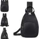 CLUCI Leather Sling Backpack for Women - Small Convertible Crossbody Bag for Travel