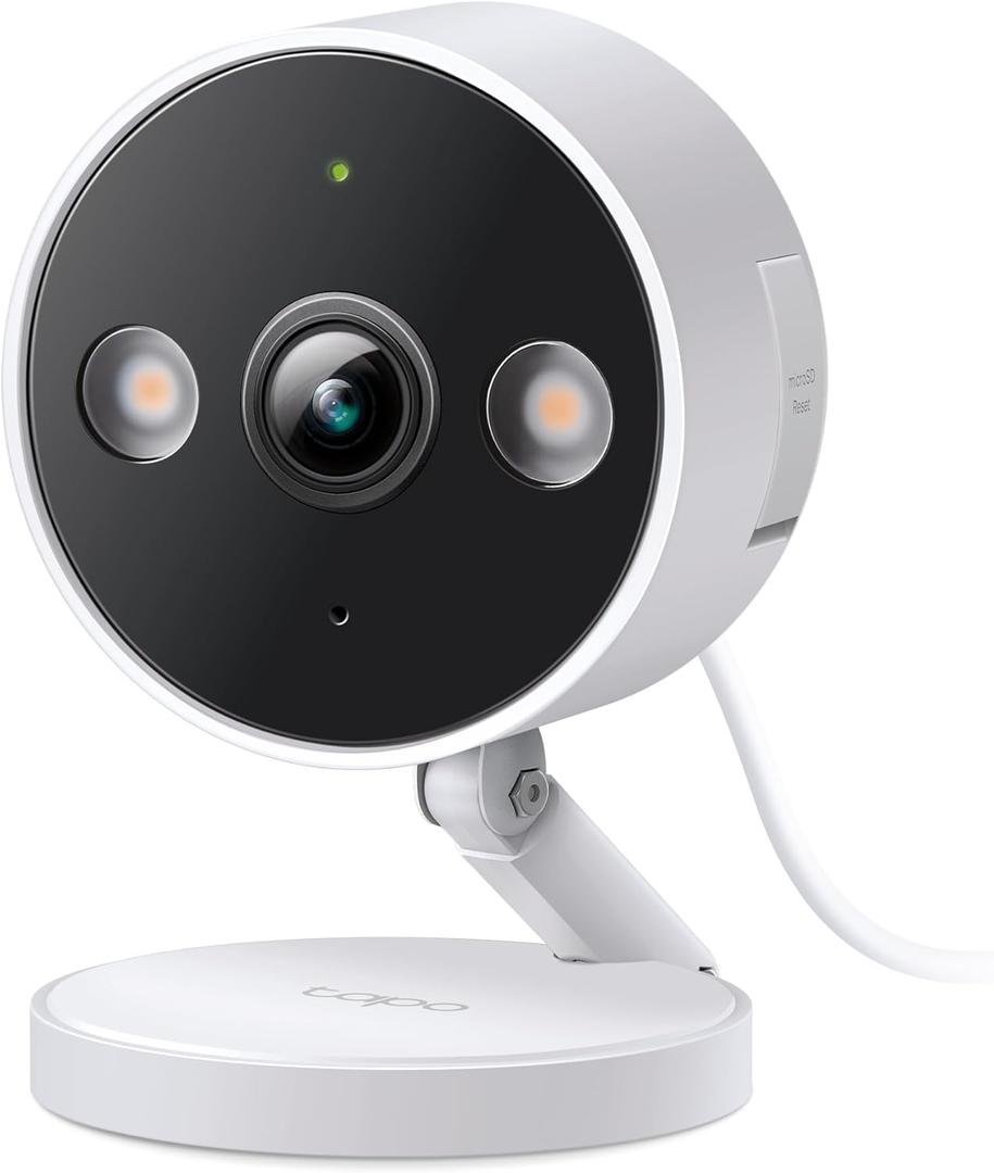 Tapo 2K+ Indoor/Outdoor Wired Security Camera - 2024 PCMag Editors' Choice, Person/Pet/Vehicle Detection, Baby Monitoring, Color Night Vision, Subscription-Free Local Storage or Optional Cloud, C120