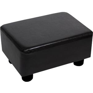 CAROLMADE Small Foot Stool Ottoman Footstool with Legs Under Desk Footrest for Living Room Bedroom and Office, Black (11"D x 15.4"W x 8.3"H)