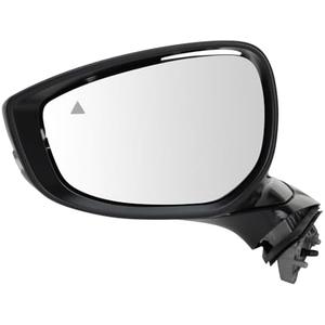 TRQ Driver Side Power Heated Mirror Smooth Black Manual Fold Paint to Match Compatible with 2019-2021 Mazda 3 MA1320237