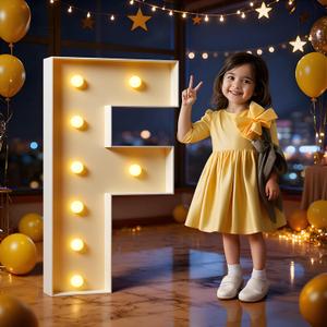 Marquee Letters 3 Feet Tall Large Light Up Letters F Happy Birthday Decorations Marry Me Engagement Party Decor Yellow Light Birthday Decorations Balloon Arch Kit Foam Sign F