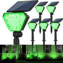 T-SUN Solar Lights Outdoor Waterproof IP65, 6Pack LED Solar Spot Lights Color Changing IP65 Waterproof Smart Auto On/Off for Outside Landscape Garden Yard Lawn Pathway Patio Driveway (Green)