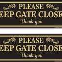 2 Pack Please Keep Gate Closed Sign, 10 x 3 Inches Rust Free Aluminum Metal Warning Sign, UV Resistant, Scratch, Waterproof and Weatherproof, Indoor/Outdoor Use. Easy to Mount