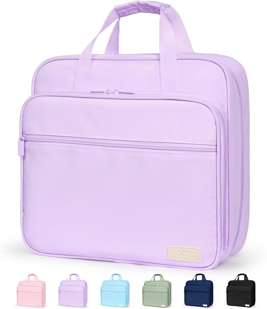 Sooez Zipper Binder Bag, 2 Inch 3 Ring O-Ring Binder, 5-Tab Dividers Folder
Expanding File Folder, Paper Organizer Holds 900 Sheets , Binder Storage with Handle School Classroom Office Supplies, Purple