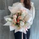 Korean Cotton Wrapping Flower Paper Non-Woven Floral Wrapping Paper 10 Sheets Florist Supplies Waterproof Flower Bouquet Wrapping Paper Floral Supplies for Fresh Flowers, 23.6x23.6 Inch (White)