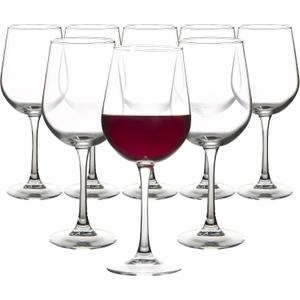 Elegant 15 oz Tempered Red Wine Glasses Set of 6 for Special Occasions, Stylish and Durable (Clear),
