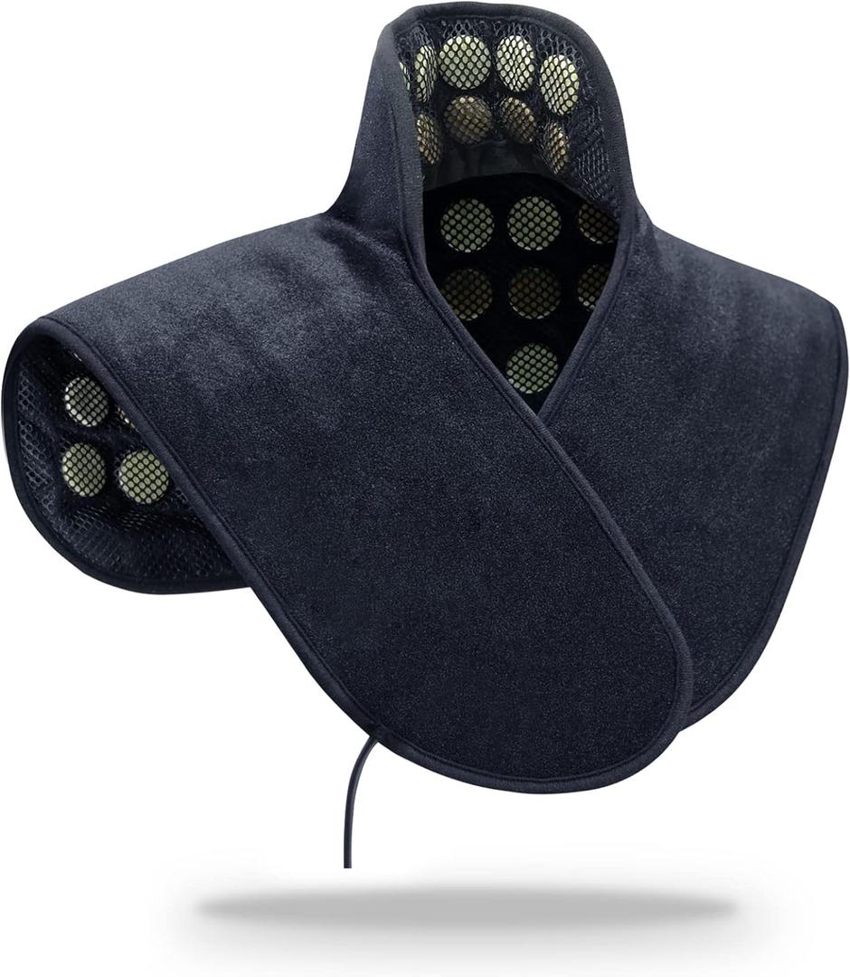 UTK Heating Pad for Neck and Shoulder, Natural Jade and Tourmaline Stones, Auto Shut Off, Memory Function,Temperature Adjustable (Size 23.2" X17.7'')