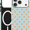 Jusy Magnetic Polka Dot Case for iPhone 16,Blue Orange