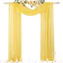 Socomi Yellow Sheer Wedding Arch Draping Fabric 29" x 20Ft 2 Panels Outdoor Curtain Drapes Extra Long for Bridal Baby Shower Ceremony Birthday Party Decor