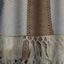 Boho Table Runner for Home Decor with Tassels 90 Inches Long, Farmhouse Rustic Cream & Brown Table Runners for Kitchen Holiday Party and Wedding Decor Runner (12x90in, Fringe Included)