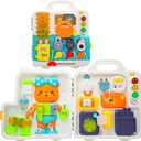 CUTE STONE Busy Board Montessori Toys for Toddler, Baby Learning Sensory Educational Travel Toy, for Boys and Girls