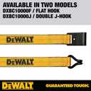 DEWALT DXBC10000J Black/Yellow 2" x 27' Ratchet Tie Down Strap with Double J-Hook - Heavy-Duty Cargo Securing (10,000 lb Break Strength)