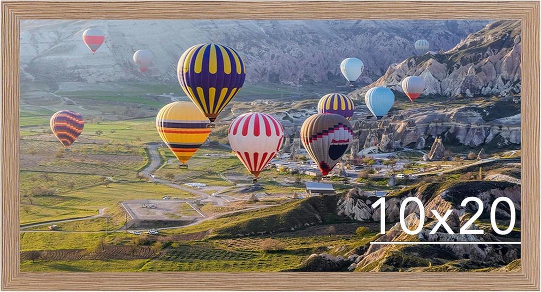 10x20 Picture Frame Rustic Brown for Wall Hanging, Wall Mounting Horizontally or Vertically, 10 x 20 Wall Gallery Poster Photo Frame with Shatter Resistant Plexiglass, Rustic Brown