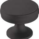 Amerock | Cabinet Knob | Matte Black | 1-1/4 inch (32 mm) Diameter | Renown | 1 Pack | Drawer Knob | Cabinet Hardware