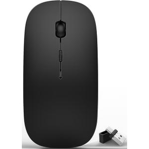 Mouse jiggler,Bluetooth 5.2/3.0 and 2.4GHz USB Type-C,Rechargeable Wireless Bluetooth Mouse for ipad/MacBook air/MacBook pro/Laptop/PC/Mac/iPad pro/Computer (Black)