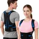 Back Brace Support Posture Corrector for Women & Men – Full Back Support for Upper, Mid & Lower Back Pain Relief, Ergonomic 3-in-1 System Improves Posture & Helps with Slouching, Rounded Shoulders, XL (37–43 in waist)