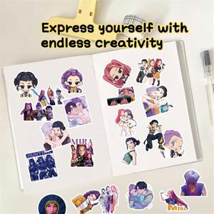 2 Pack Korean Idol Kpop Demon Movie Hunters Stickers, Anime Style Waterproof Vinyl Stickers for Teenagers and Adults for Laptop Skateboard Phone Guitar Travel Case Bike Party Decor Colorful