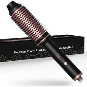 Thermal Brush,10 Temperatures LCD Display Upgrade to 400F 1.5 in Heated Round Brush Curling Iron Heated Ceramic Tourmaline Ionic Comb 110-240V Volum Thermal Brush,10 Temperatures LCD Display Upgrade to 400F 1.5 in Heated Round Brush Curling Iron Heated Ceramic Tourmaline Ionic Comb 110-240V Volum