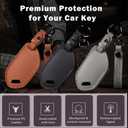 7 Buttons Key Cover Compatible with Kia Sportage 2026 2025 K4 K5 Telluride 2027 Carnival Sorento EV6 EV9 Genuine Leather Car Key Fob Case, Black