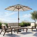 7.5ft Patio Umbrella, Outdoor Table Market Umbrella with Smooth Crank Lift, 6 Windproof Fiberglass Ribs, UPF50+ UV Protection for Deck, Pool, Garden and Backyard