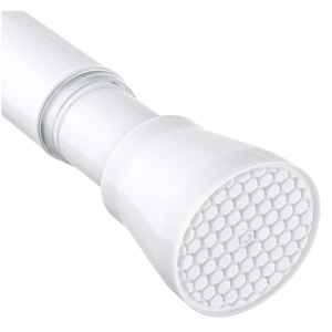 White Tension Curtain Rod for Windows 28 to 48 inch, Adjustable Expandable Pressure Spring Curtain Rod No Drilling, 7/8" Curtain Rod for Bedroom Doorway Closet Door