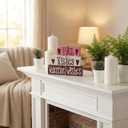 Valentines Decor, Rustic Wooden Book Stack with Heart and Love Signs for Home, Tiered Tray, Shelf, and Fireplace Mantel (Vbook-2)