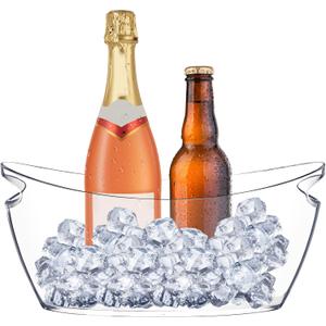 Cheardia 2 Pcs Ice Bucket, Acrylic Champagne Bucket 5.5L Beverage Tub for Parties, Long and Narrow Mimosa Bar Supplies, Cocktail Bar, Champagne, Beer, Wine, Clear