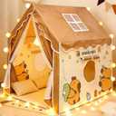Capybara Kids Play Tent with Ball String Lights, Girls Boys Playhouse Gift, 47" x 39" x 51"
