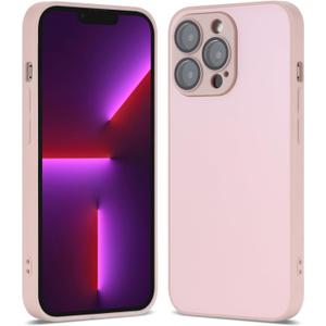 Compatible with iPhone 13 Pro Hard Body AG Glass Matte Frost Cellphone Mobile Basic case Cover casing funda para Drop Protection Camera Lens Protection Raised Bezels (Pink)