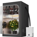 Upgrade 32X32" Integrated Auto Grow Tent Complete Kits System S1000 LED Grow Light Grow Tent Kit 4"Fan Filter And Humidifier (Fan Filter+LED Light+Grow Tents+Irrigation Kit+Clip Fan+Heater+Humidifier)