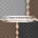 Arenarug Upgrade Scalloped Kitchen Mats Brown 2PCS, Black Kitchen Rugs, 24"x39"+24"x59"