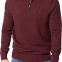 Nautica Men's Quarter-Zip Sweater (Large, Royal Burgundy)