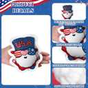 Oudain 24 Pcs Large 5 Inch Patriotic Star Tree Ornaments Stuffed Fabric Star 4th of July Memorial Day American Flag Decor Vase Filler Ornaments for Independence Day, Red White and Blue (Bright)
