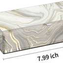 Glass Jewelry Box for Women, Girls Velvet Lined Jewelry Organizer Storage Case for Earrings, Rings, Bracelets, Perfect Birthday, Wedding & Christmas Gift (White Marble Pattern) (White Gold Small)