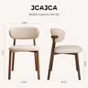 Kitchen Dining Chairs Set of 4 Modern Upholstered Leather Farmhouse Dining Room Chair with Metal Legs, Walnut/Beige