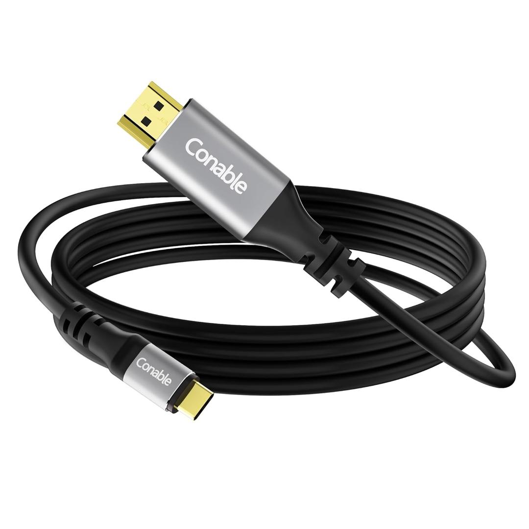 4K USB C to HDMI Cable (4K@60Hz) 10FT, Flexible USB Type C to HDMI Cord Adapter, Thunderbolt 3/4/5 Compatible with MacBook Pro/Air, Galaxy S9 to S25, iPhone 15/16/17 Series, iPad Pro, iMac, Surface